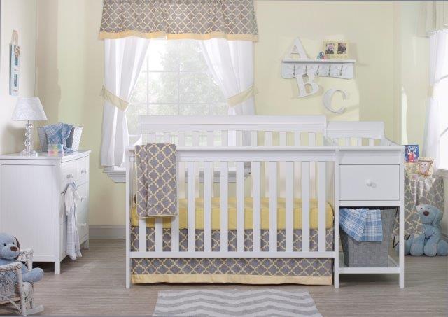 FLORENCE 4 IN 1 CRIB & CHANGER & 4 DRAWER CHEST WHITE